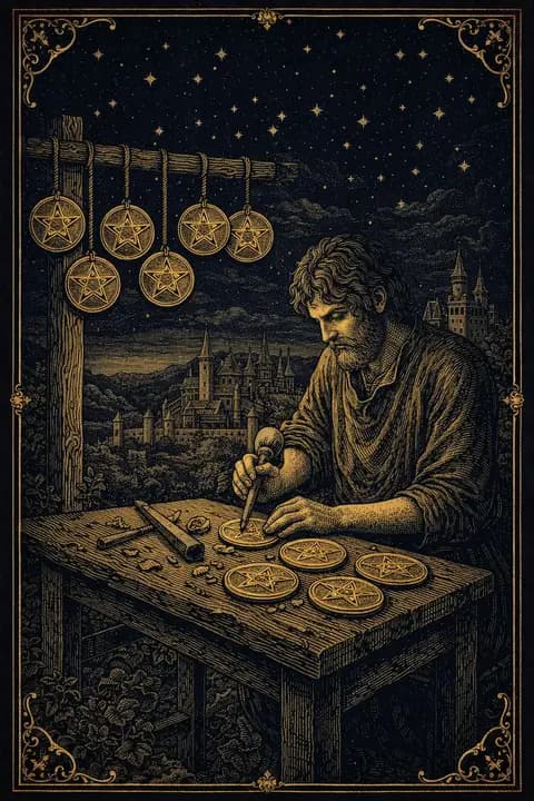 Eight of Pentacles tarot card