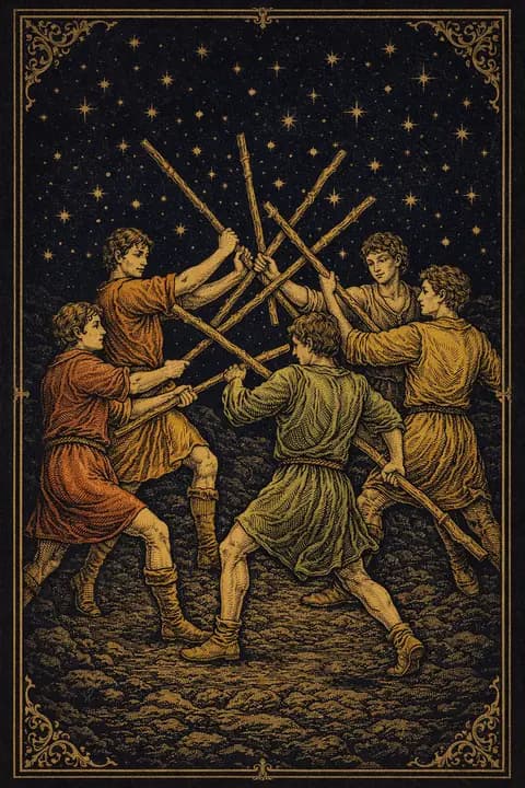 Five of Wands tarot card