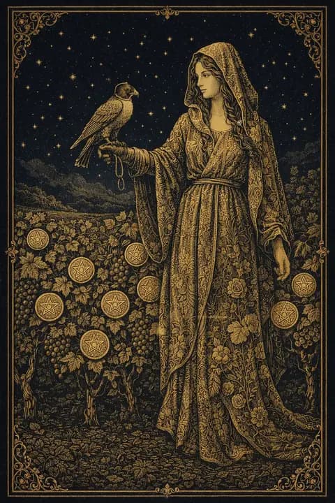Nine of Pentacles tarot card