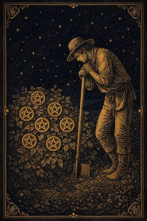 Seven of Pentacles tarot card