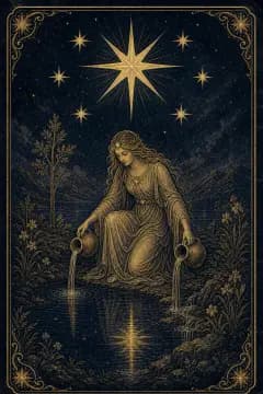 La carta de La Estrella del tarot en el mazo Rider-Waite-Smith
