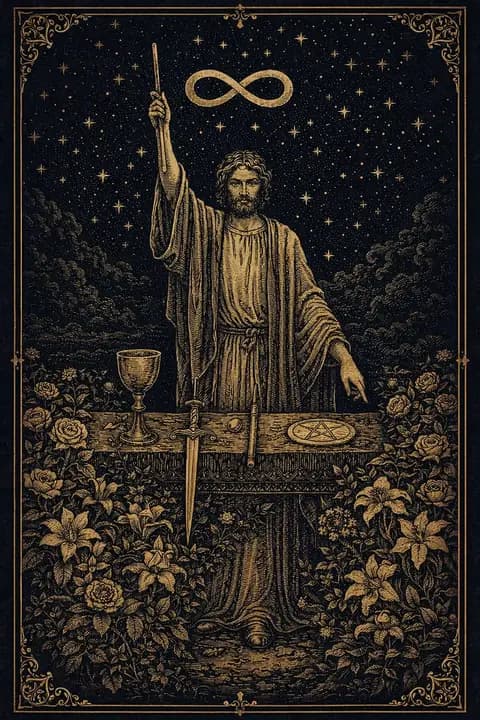 A carta O Mago do tarot no baralho Rider-Waite-Smith