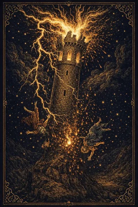 Carta A Torre tarot do baralho Rider-Waite-Smith