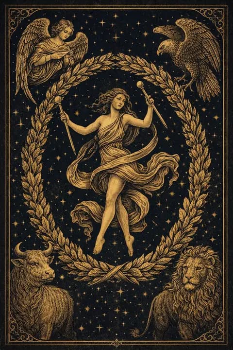 Carta de El Mundo del tarot de la baraja Rider-Waite-Smith