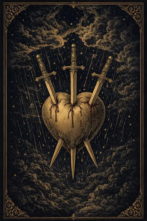 Three of Swords tarot card